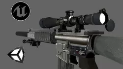 PACK OF 3 SNIPER GUNS LOW POLY MODELS Low-poly 3D model