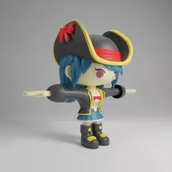 Pirate Girl Low-poly 3D model