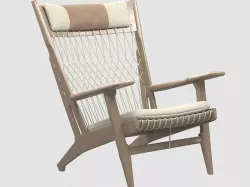 PP129 armchair by Hans J Wegner Low-poly 3D model