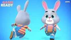 Rabbit Bunny Hare Animated Rigged Low-poly 3D model