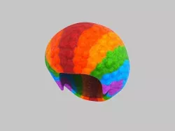 Rainbow Afro Hair 3D model