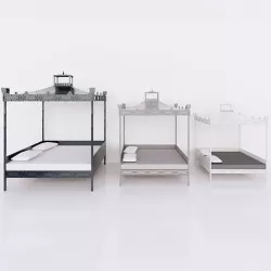 Revit Family - Full scalable Pagoda bed Low-poly 3D model