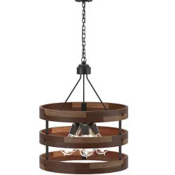 Rustic Wooden Chandelier 3D model