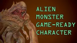 Sci fi Alien Monster Game Ready Character Low-poly 3D model