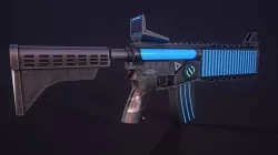Sci-Fi Blue Knight Riffle  Low-poly 3D model