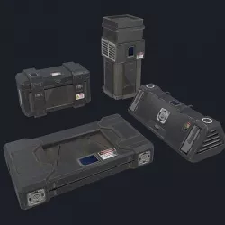 Sci-Fi Boxes Low-poly 3D model