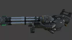 Sci-Fi Chaingun Low-poly 3D model