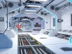 Sci-Fi Living Quarters kitbash Low-poly 3D model