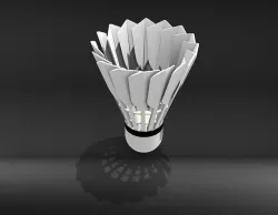  Shuttlecock Badminton Feather Low-poly 3D model
