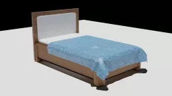 Simple Bed Low-poly 3D model