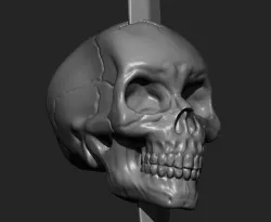 skull with sword 3D model