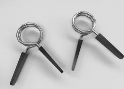 Spring clip collars for barbells dumbbells barbell weight locks Low-poly 3D model