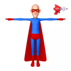 Superhero Cartoon 03 3D model