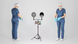 Surgical female doctor in blue uniform working 221 Low-poly 3D model