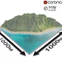 Terrain and Beach  3D model