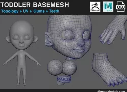 Toddler Kid Base Mesh 3D model