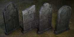 Tombstone - 4 Models - 4k Textures - Low-poly 3D model