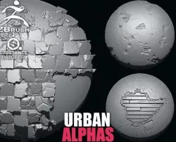 Urban Alphas ZBRush and Substance PSD 3D model
