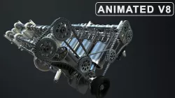 V8 Engine Working Animated 3D model