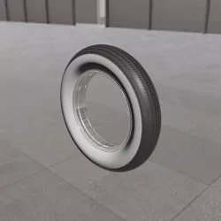 vintage Harley-Davidson chopper bobber cafe-racer tyre and rim Low-poly 3D model