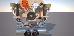 VW T 1 engine  3D model