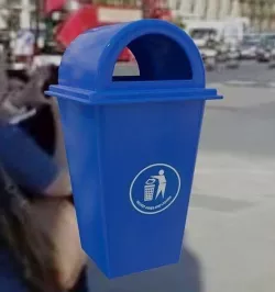 Waste bin plastic  Low-poly 3D model