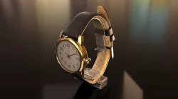 Watch with Leather strap 3D model