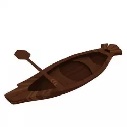 Wood canoe 3D model