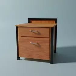 WOODEN NIGHT STAND Low-poly 3D model