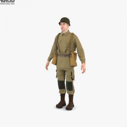 Lego WW2 Soldier 3D model