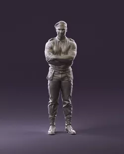 000971 serious man in close pose cargo 3D model