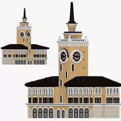 001148 clock tower station 3D model
