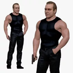 001196 tough guy with the gun 3D model