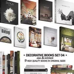 037 Decorative books set 04 Asia and Interior 00 3D model