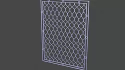 3D Purple Steel Window Trellis Ornaments 3D model