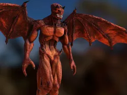 3DRT - Gargoyle monster Low-poly 3D model