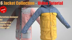 6 Jacket Collection  Video Tutorial 3D model