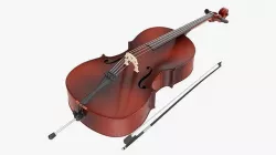 Acoustic cello red 3D model