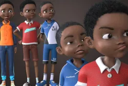 AFRO BOY- CARTOON RIGGED BLACK BOY 3D model