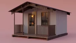 american house  Low-poly 3D model