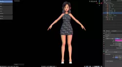 Amy Girl Stylized Character No 6 for Blender Cycles and Eevee 3D model