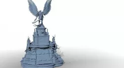 Baroque fountain angel statue 3D model