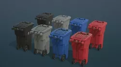 Biohazard Waste Bin Low-poly 3D model