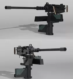 Browning M2 semi automatic machine gun 3D model