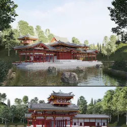 Byodo-In Japanese Temple 3D model