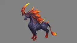 Cartoon Fire Horse - Flame Unicorn Monster Low-poly 3D model