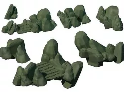 Cartoon forest - river stone 3D model