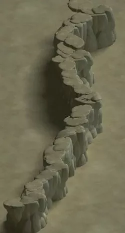 Cartoon forest - river stone connection 02 3D model