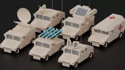 Cartoon HUMVEE Military Hummer Collection Low-poly 3D model