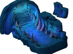 Cartoon submarine city - submarine underground entrance 3D model